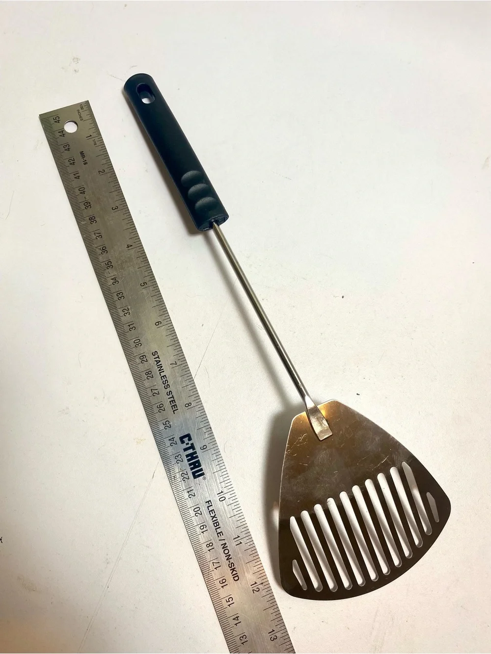 Vintage Slotted Turner Stainless Steel Black Handle Retro Kitchen